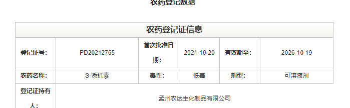 喜訊來(lái)襲！農(nóng)達(dá)生化再獲農(nóng)業(yè)部公示農(nóng)藥登記證！(圖2)
